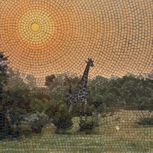 Мозаика «Жираф в золотой саванне»
