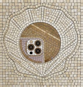 Абстрактный мозаичный круг в бежевых тонах