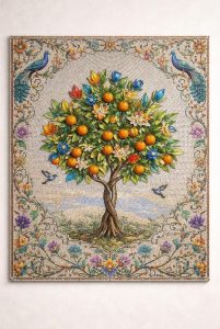 Мозаика «Цитрусовое дерево с павлинами»