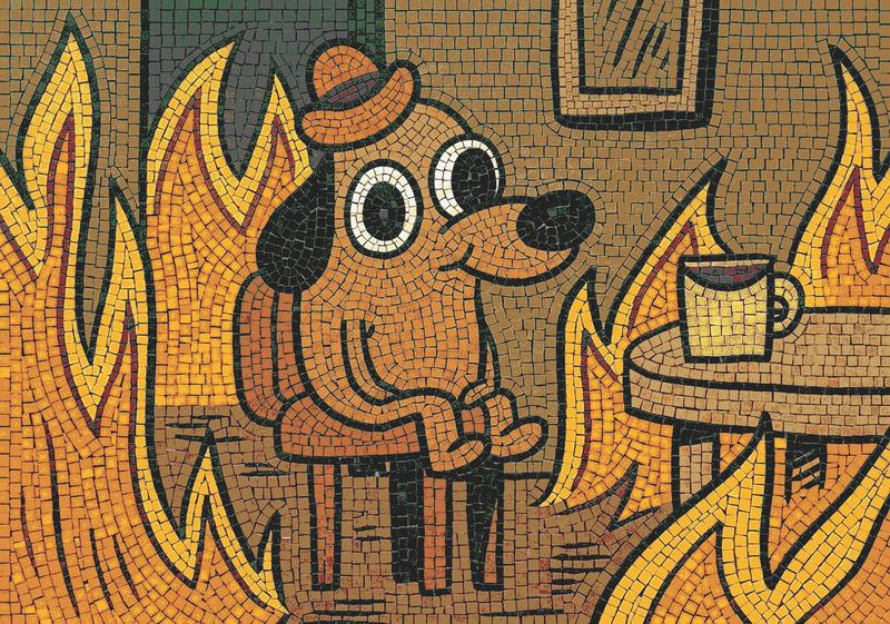 This is Fine Dog Mosaic Art