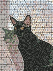 Мозаика «Черный кот» — Элегантный портрет