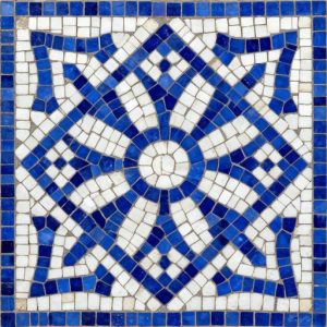 Мозаика «Арабский орнамент» в синих и белых тонах