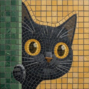Мозаика «Черный кот» — Декор для интерьера