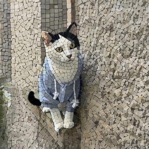 Мозаика: Кот в синем жакете