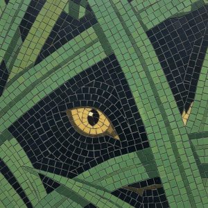 Mysterious Eye in the Grass Mosaic Art