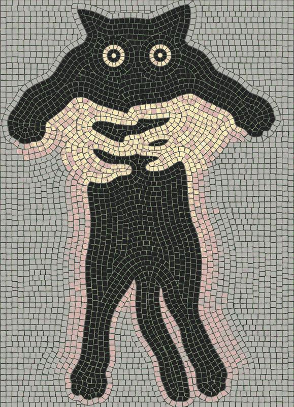 Котик на мозаике Мелкий модуль