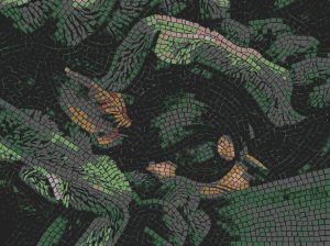 Абстрактная мозаика MELTI в зеленых тонах (80×60 см)