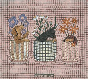 Pet’s Greetings Mosaic Art – Cute Dogs in Pots