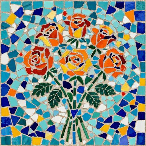 Rose Bouquet Trencadís Mosaic Art
