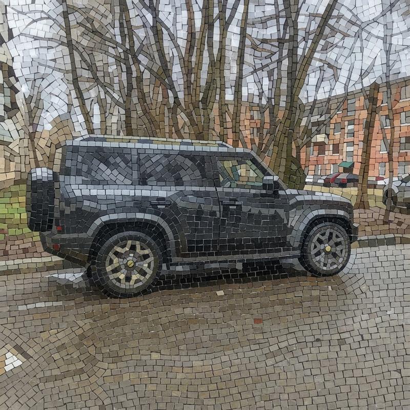 Modern Urban SUV Mosaic Art