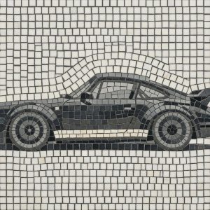 Modern Sports Car Mosaic Art – 100×100 cm