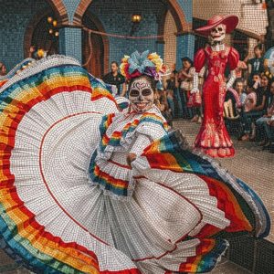 Мозаика «Танцовщица Дня Мертвых»