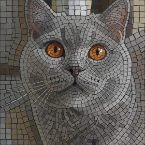 Классический мозаичный портрет кошки