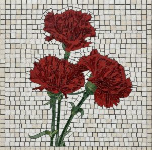 Мозаика «Красные гвоздики» – 100×100 см
