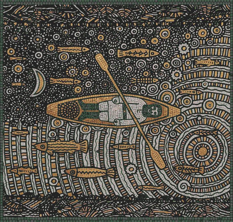 Night Boat Mosaic Art - MELTI Collection