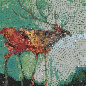 Majestic Deer Mosaic Art – 60×60 cm
