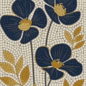 Мозаика «Синие цветы» — 100×100 см