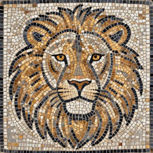 Лев в мозаике Opus Tessellatum