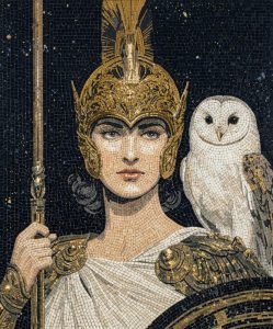 Мозаика Афина с совой — Богиня Мудрости