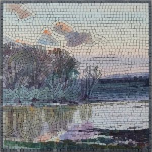 Serene Waters Mosaic Art – Pastel Landscape