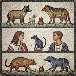 Мозаичный триптих «Семья зверей» в стиле Opus Tessellatum
