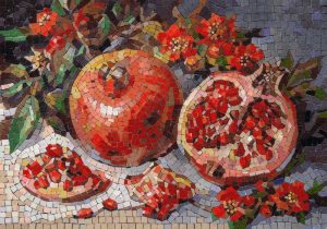 Pomegranate Still Life Mosaic Art