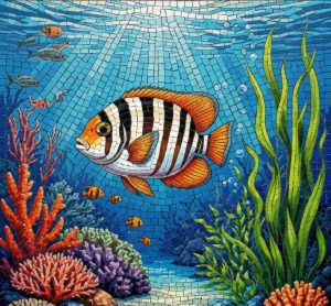 Мозаика «Тропическая рыба в океане»