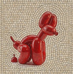 Мозаика «Красный пес из шаров» — Современный поп-арт