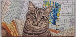 Tabby Cat Mosaic Art – Handcrafted Wall Decor