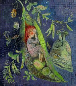 Мозаика «Девушка в горошине» — Сюрреалистичное искусство