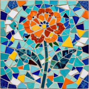 Мозаика «Роза» в стиле Тренкадис – Ручная работа