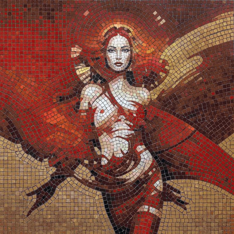 Divine Radiance Mosaic Art - 90x90 cm