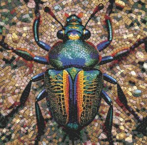 Мозаика «Разноцветный жук» — Декоративное панно 20×20 см