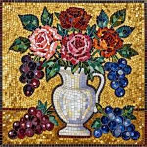 Бызантинская мозаика с натюрмортом и розами