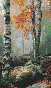 Autumn Birch Forest Mosaic Art – MELTI