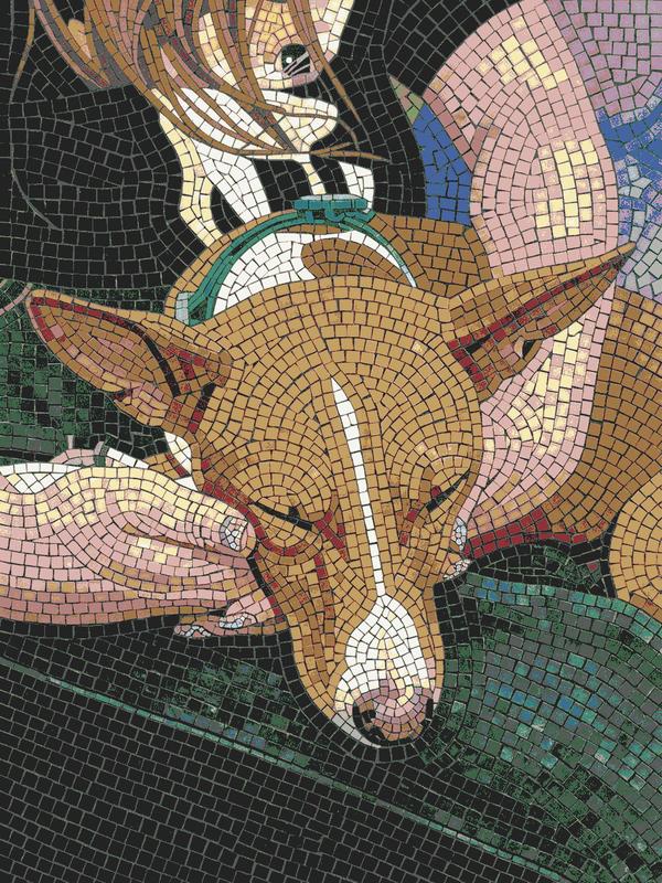 Faithful Companion Mosaic Art - Golden Dog