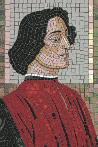 Classical Mosaic Portrait of a Man in Red