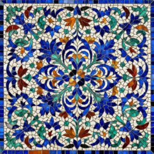 Florentine Mosaic: Blue Floral Ornament