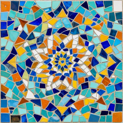 Modernist Rose Trencadís Mosaic Art