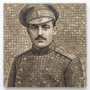 Vintage Military Portrait Mosaic Art