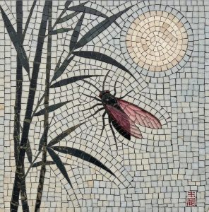 Мозаика «Дзен: Розовое насекомое и бамбук»