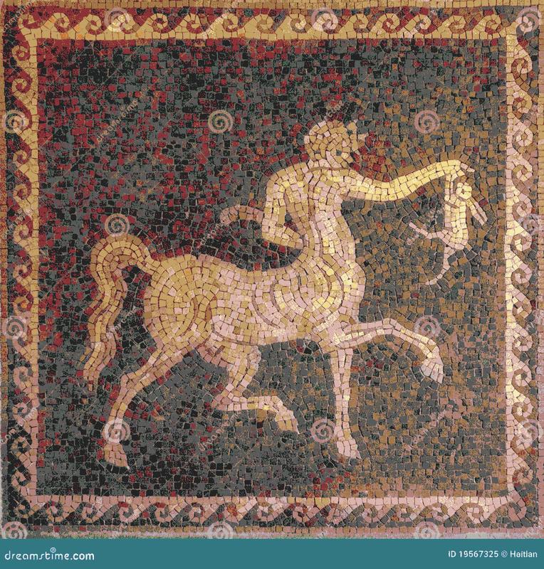 Classical Centaur Mosaic Art - Mythological Wall Decor