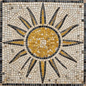 Мозаика «Древнее Солнце» в стиле Opus Tessellatum