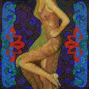 Golden Muse Mosaic Art – 100×100 cm