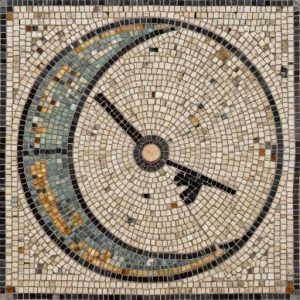 Minimalist Clock Mosaic Art – Opus Tessellatum