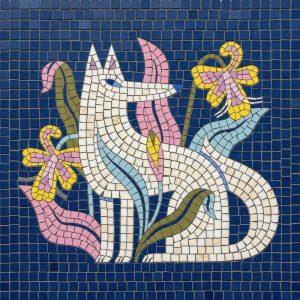 Мозаика «Белая Лиса в цветах»