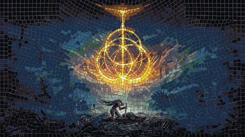 Mystical Golden Sigil Mosaic Art