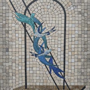 Мозаика «Голубые птицы» — Элегантный полет
