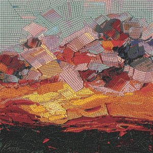 Абстрактная мозаика «Огненный закат»