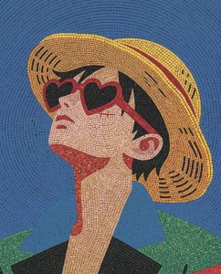 Мозаика MELTI: Портрет в соломенной шляпе и сердечках